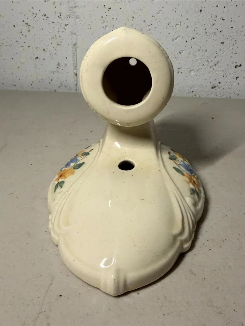 Beautiful 1930s Porcelain Art Deco Porcelier Light Sconce - 1 Floral